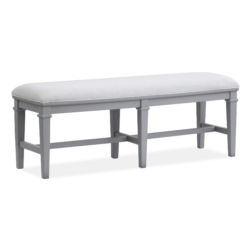 Bowery Hill Contemporary Upholstered Dining Bench in Harbor Gray