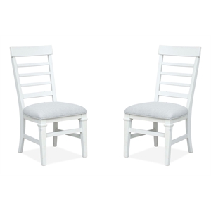Bowery Hill Contemporary Upholstered Side Chair 2-Pack in White Dove