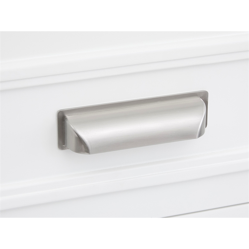 Bowery Hill Server in White Dove With Louvered Design and Felt Drawer