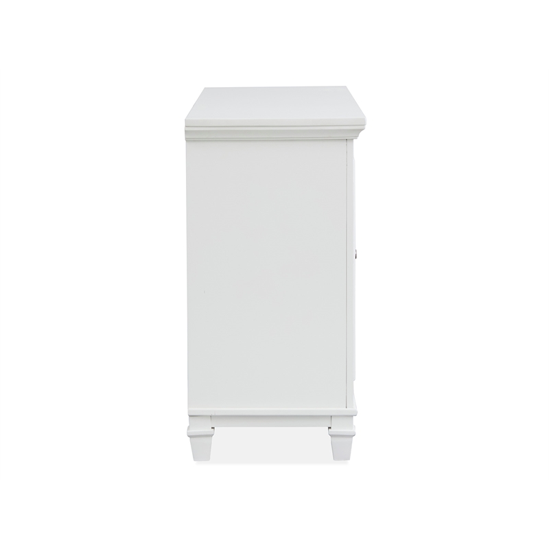 Bowery Hill Server in White Dove With Louvered Design and Felt Drawer