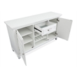 Bowery Hill Server in White Dove With Louvered Design and Felt Drawer