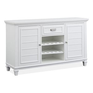 Bowery Hill Server in White Dove With Louvered Design and Felt Drawer