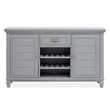Bowery Hill Server in Harbor Gray With Louvered Design and Felt Drawer