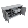 Bowery Hill Server in Harbor Gray With Louvered Design and Felt Drawer