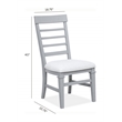 Bowery Hill Upholstered Side Chair 2-Pack in Harbor Gray With Slat Backs