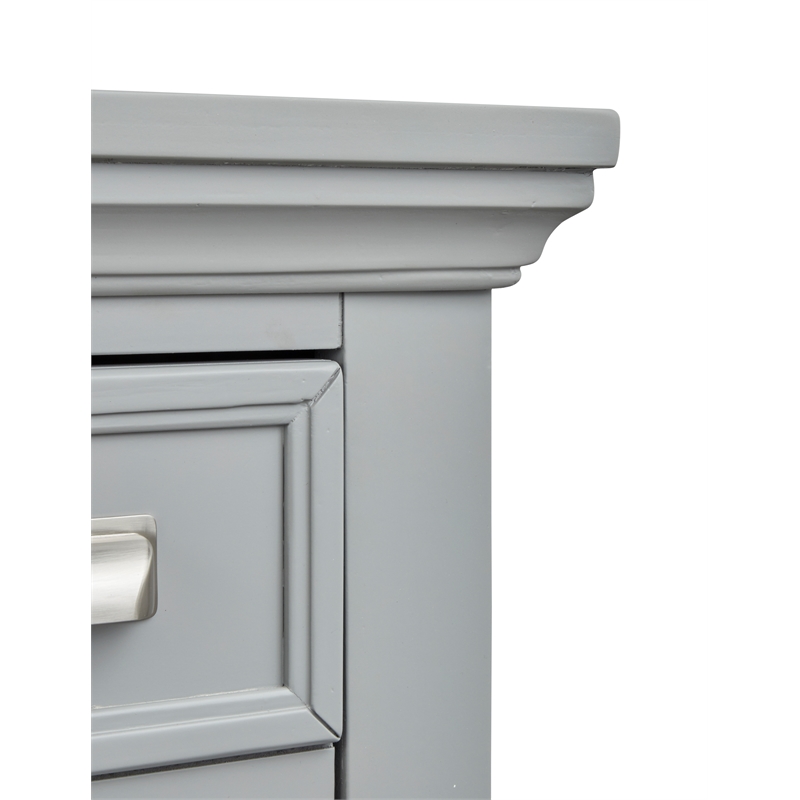 Bowery Hill Harbor Gray 7-Drawer Dresser With White Dove Mirror