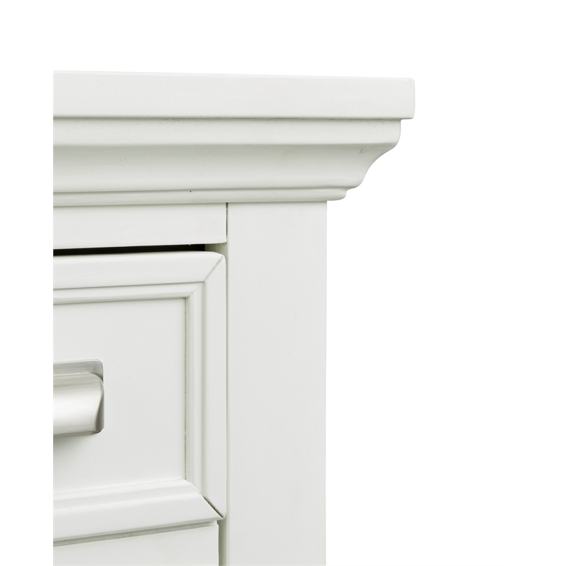 Bowery Hill 7-Drawer Dresser in White Dove With Pewter Hardware