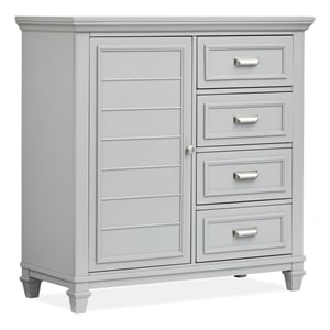 Bowery Hill 1-Door Bedroom Chest in Harbor Gray With 4 Drawers