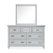 Bowery Hill Harbor Gray 7-Drawer Dresser With Landscape Mirror