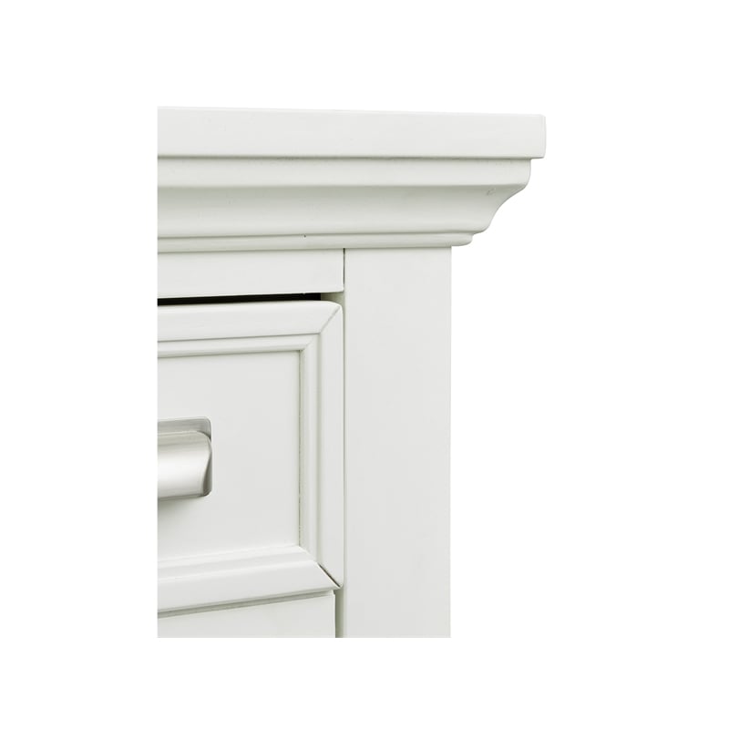 Bowery Hill 5-Drawer Bedroom Chest in White Dove With Pewter Hardware