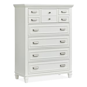 Bowery Hill 5-Drawer Bedroom Chest in White Dove With Pewter Hardware