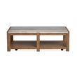 Bowery Hill Rectangular Cocktail Table in Sierra Brown With Casters