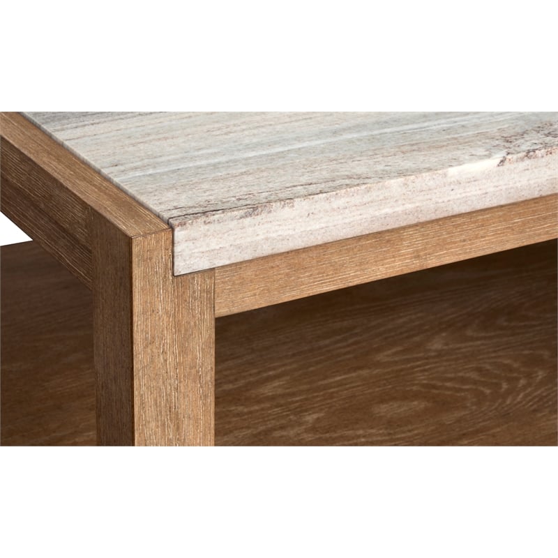 Bowery Hill Rectangular Cocktail Table in Sierra Brown With Casters