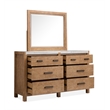 Bowery Hill Sierra Brown 6-Drawer Dresser With Landscape Mirror