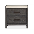 Bowery Hill Ravenwood Black Drawer Nightstand With Marble Top