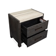 Bowery Hill Ravenwood Black Drawer Nightstand With Marble Top