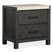Bowery Hill Ravenwood Black Drawer Nightstand With Marble Top