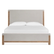 Bowery Hill Contemporary Queen Upholstered Panel Bed in Sierra Brown