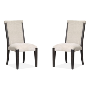 Bowery Hill Upholstered Side Chair 2-Pack in Ravenwood Black