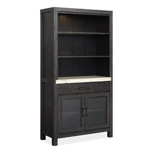 Bowery Hill Display Cabinet in Ravenwood Black With LED Lighting