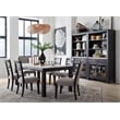 Bowery Hill Rectangular Dining Table in Ravenwood Black With Marble Top