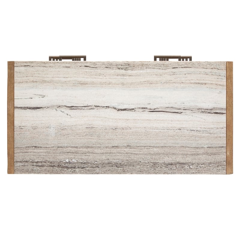 Bowery Hill 5-Drawer Bedroom Chest in Sierra Brown With Marble Top