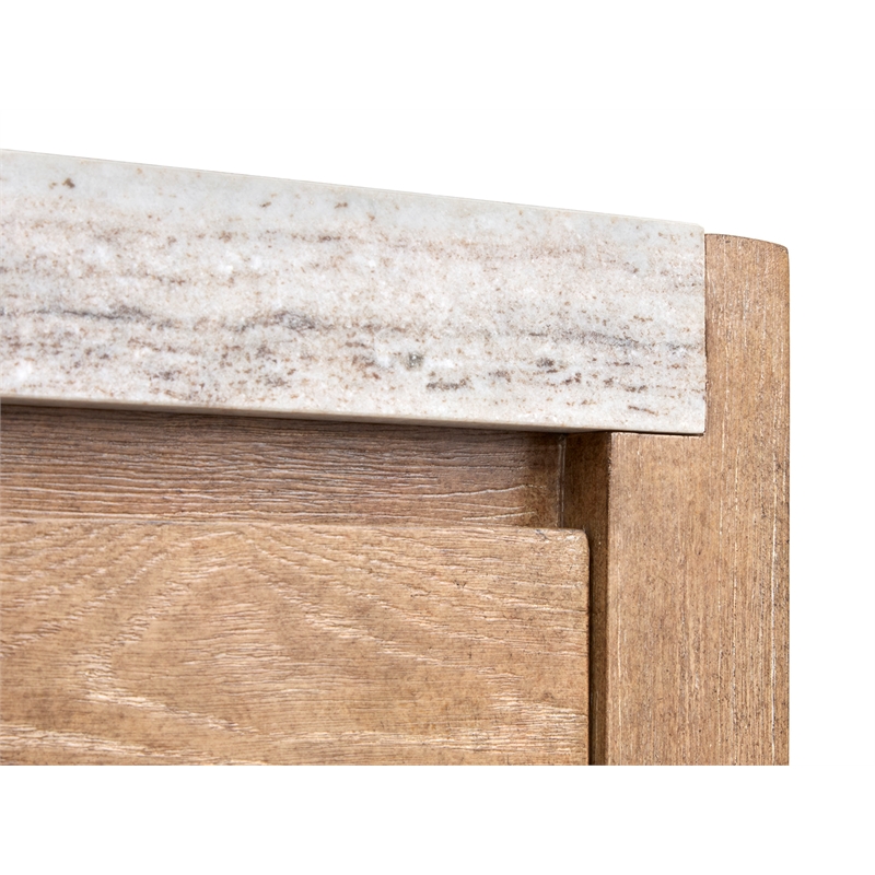 Bowery Hill 5-Drawer Bedroom Chest in Sierra Brown With Marble Top