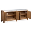 Bowery Hill Sierra Brown Door Console With Marble Top and Wire Management