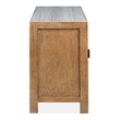 Bowery Hill Sierra Brown Door Console With Marble Top and Wire Management