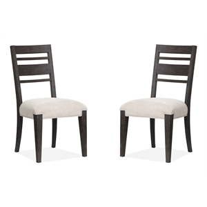 Bowery Hill Upholstered Side Chair 2-Pack in Ravenwood Black