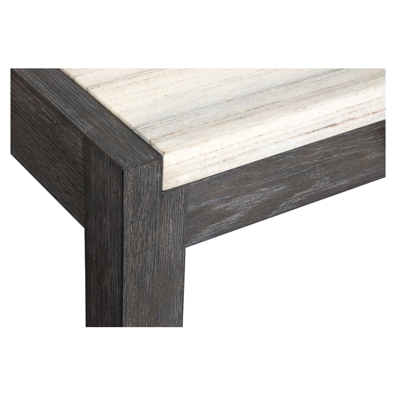 Bowery Hill Ravenwood Black Writing Desk With Marble Top and Felt Drawers