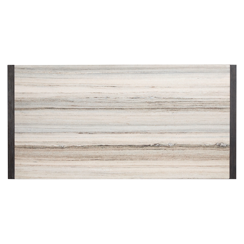 Bowery Hill Ravenwood Black Writing Desk With Marble Top and Felt Drawers