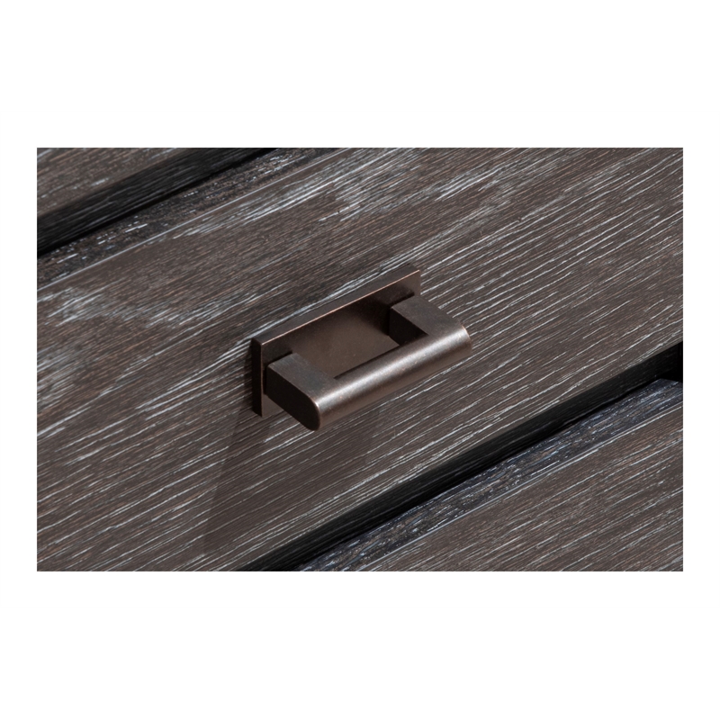 Bowery Hill Ravenwood Black Writing Desk With Marble Top and Felt Drawers