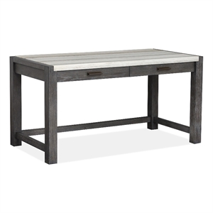 Bowery Hill Ravenwood Black Writing Desk With Marble Top and Felt Drawers