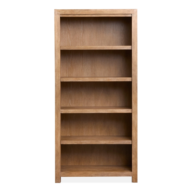 Bowery Hill Sierra Brown Bookcase With 3 Adjustable and 2 Fixed Shelves