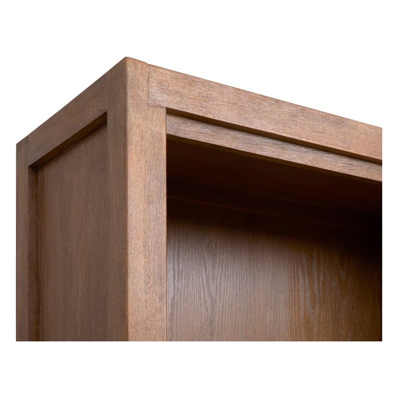 Bowery Hill Sierra Brown Bookcase With 3 Adjustable and 2 Fixed Shelves