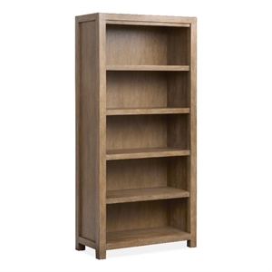 Bowery Hill Sierra Brown Bookcase With 3 Adjustable and 2 Fixed Shelves