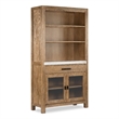 Bowery Hill Display Cabinet in Sierra Brown With LED Light and Marble