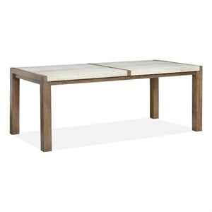 Bowery Hill Rectangular Dining Table in Sierra Brown With Marble Top