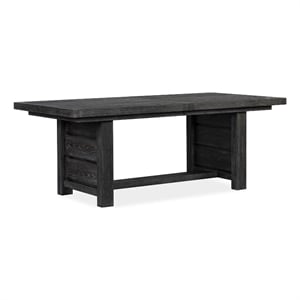 Bowery Hill Extendable Trestle Dining Table 80&quot-104&quot in Ravenwood Black
