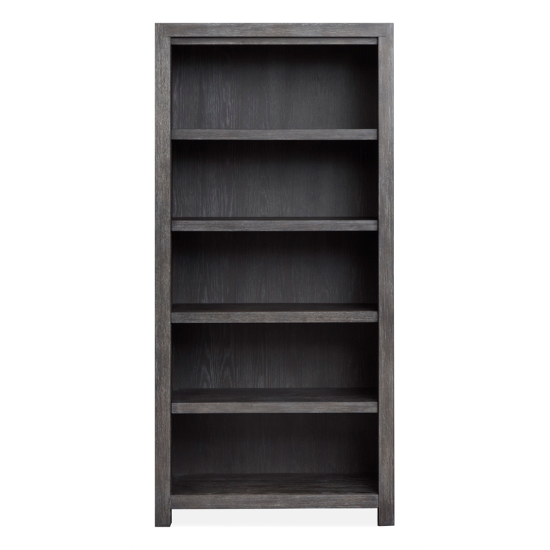 Bowery Hill Ravenwood Black Bookcase With 3 Adjustable and 2 Fixed Shelves