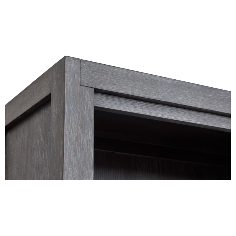 Bowery Hill Ravenwood Black Bookcase With 3 Adjustable and 2 Fixed Shelves