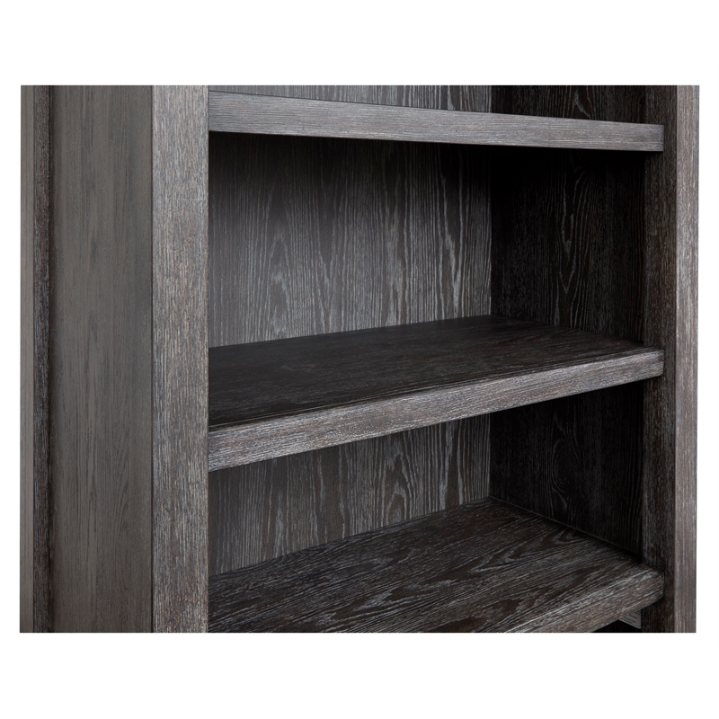 Bowery Hill Ravenwood Black Bookcase With 3 Adjustable and 2 Fixed Shelves