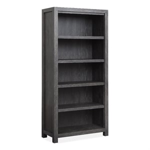 Bowery Hill Ravenwood Black Bookcase With 3 Adjustable and 2 Fixed Shelves