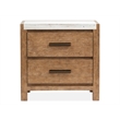 Bowery Hill Contemporary Sierra Brown Drawer Nightstand With Marble Top