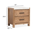 Bowery Hill Contemporary Sierra Brown Drawer Nightstand With Marble Top