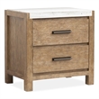 Bowery Hill Contemporary Sierra Brown Drawer Nightstand With Marble Top