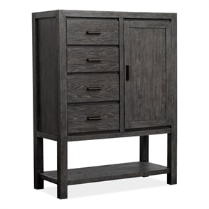 Bowery Hill 1-Door Bedroom Chest in Ravenwood Black With 4 Drawers