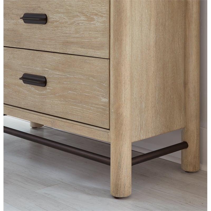 Bowery Hill 5-Drawer Bedroom Chest in Sanibel Brown With Dark Bronze