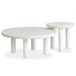Bowery Hill Nesting Cocktail Table Set in Moonlight Pearl With Casters